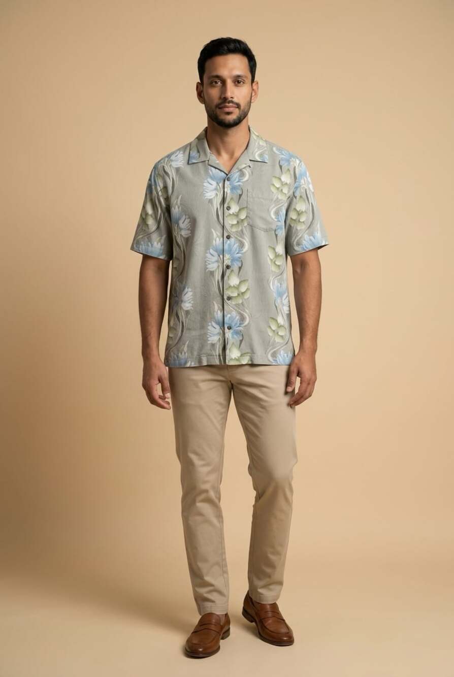 Tommy Bahama 100% Silk Floral Camp Shirt Size M